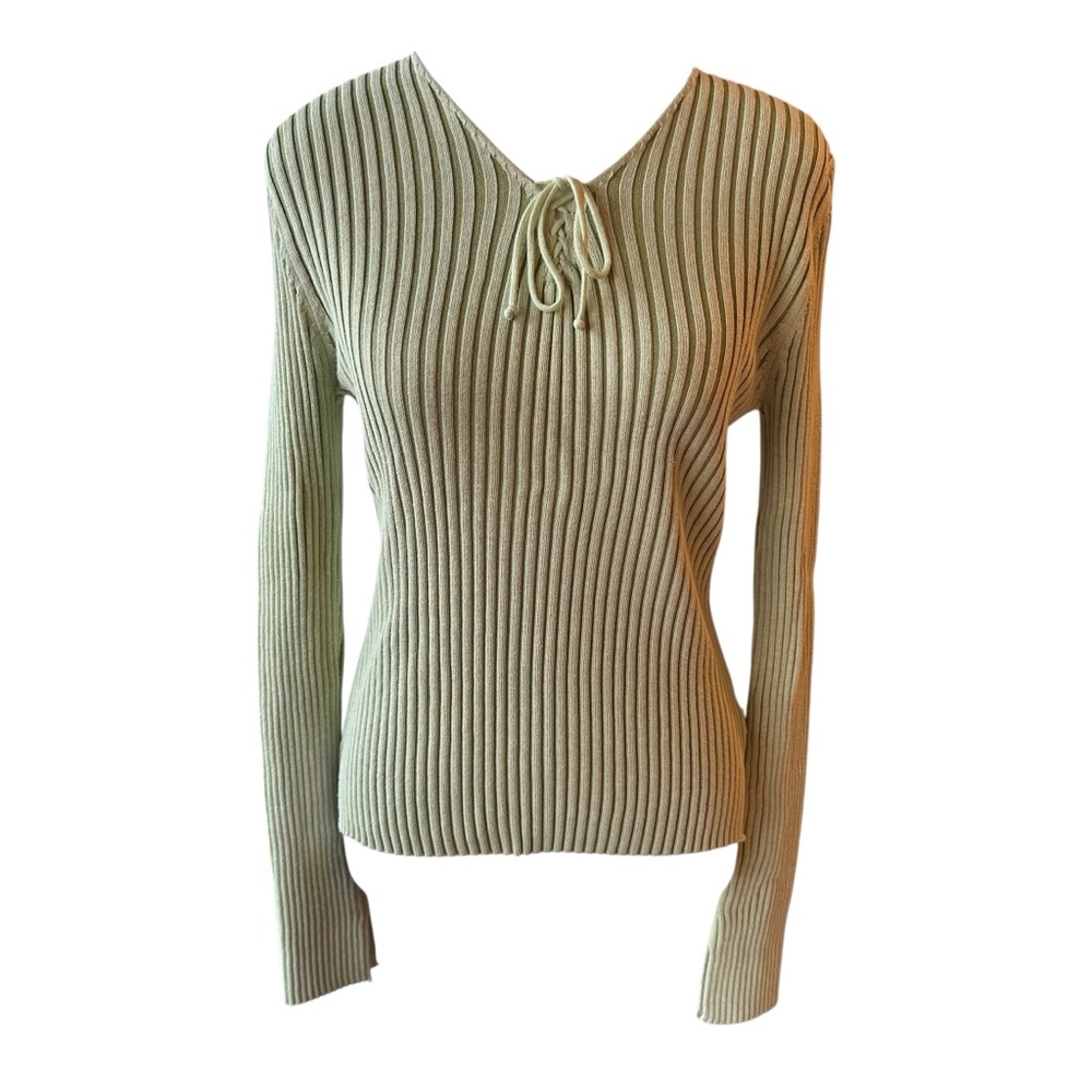 Vintage Y2K Aeropostale Light Green Ribbed Tie Top Size XL